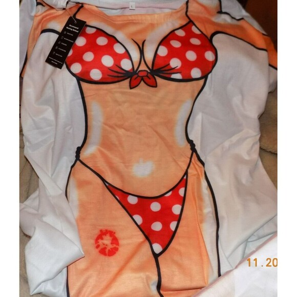 New Belady women bikini t-shirt cover up size Large - Picture 2 of 3